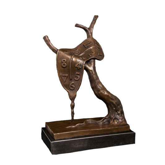 AH-614 Bronze Abstract Famous Artsist Statue Ancient Bronze Tree With Number For Time Figurines For Collectible