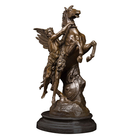 AH-010 Large Greek Myth Perseus Bronze Sculpture Antique Copper Statue Figurine Home décor