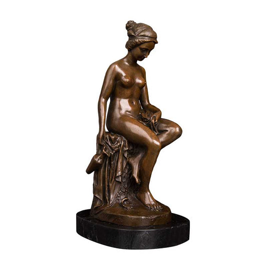 AH-049 Home office decor Bronze statue bronze ancient Western Nude Sitting Woman Statue nude female figurine Art Decor