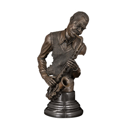 AH-056 Hotel Art Decor Bronze Black Musician Bust Music Performer Figurines Sculpture For Home Decoration Accessories