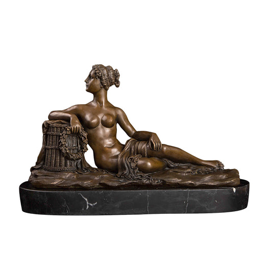 AH-190 exotic home decor office decoration modern Nude Woman Statue Figurine Copper Western Naked Female Sculpture