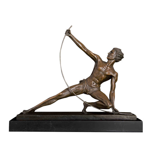 AH-192 Bronze Famous Art Decor Pure Bronze Man Shooting Figurines Bronze Statue For Collection Home Decoration