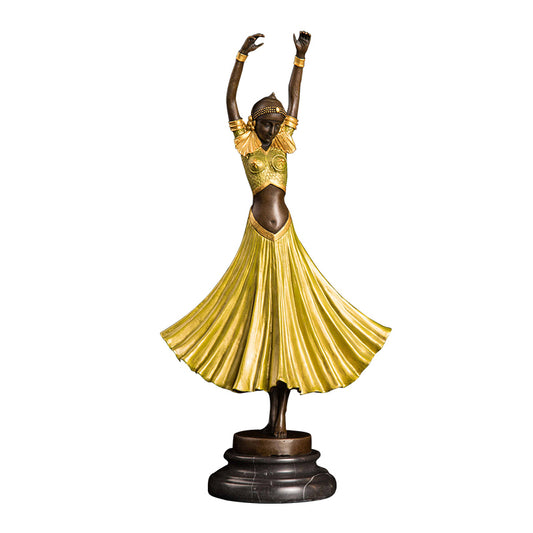 AH-202B Modern Bronze Abstract Female Dancer Figurine Statue Young Woman Dancing Sculpture Copper Art Decor Accessories