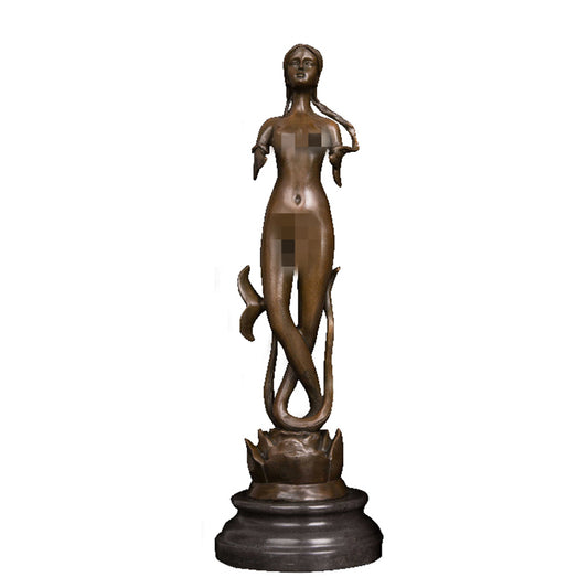 AH-314 Modern Bronze Flower Goddess Statue Figurine Western Metal Art Hot Casting Bronze Sculpture for Home Decoration