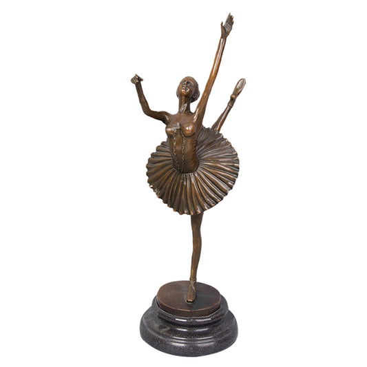 AH-318 Handmade Female Woman Ballet Dance Player Bronze Sculpture Girl Statue Figurine Study Room Decor