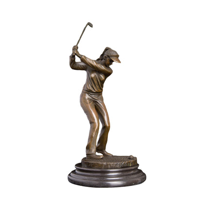 AH-034 Sport Statue Bronze Golf Player Sculpture Woman Golfer Figurines Girl Playing golf art decor For office