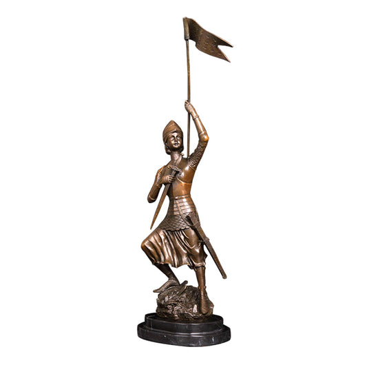 AH-210 Europe Warrior in Armor Bronze Sculpture Soldier Statue Man Office Table Decor Antique Art Figurine Statuette