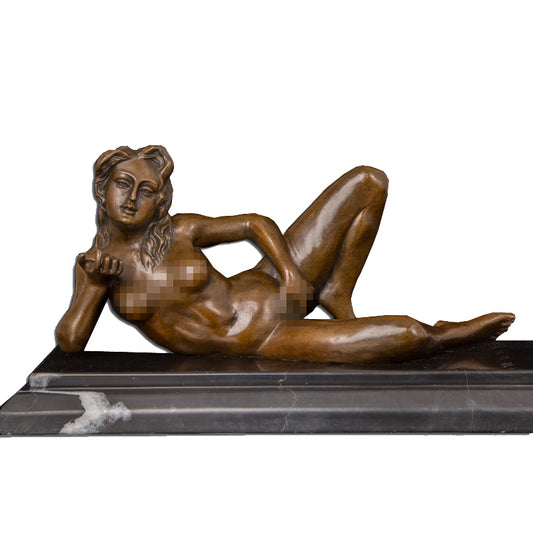 AH-294 Bronze Sexy Lady Art Decor Bronze Naked Woman Figurines For Livingroom Decoration Sexy Girl Statue