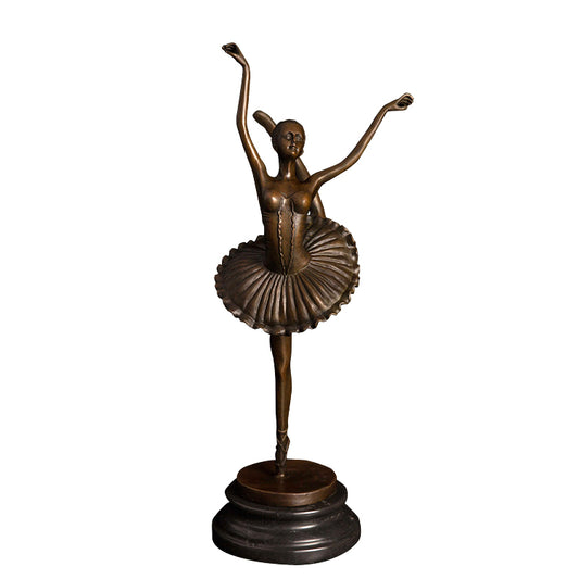 AH-319 Tall Bronze Female Ballet Dancer Statue Figurine Young Woman Girl Dancing Sculpture Figurines For Desk Decoration