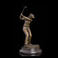 AH-034 Sport Statue Bronze Golf Player Sculpture Woman Golfer Figurines Girl Playing golf art decor For office