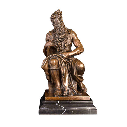 AH-001 Moses Statue Bronze Replica by Michelangelo Famous Western Sculpture Figurine Collectible Art Decor