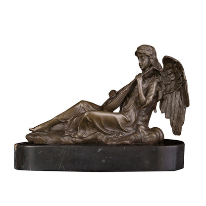 AH-109 Bronze Art Decor Bronze Music Angle Playing Statue Figurines For Home Living Room Decoration