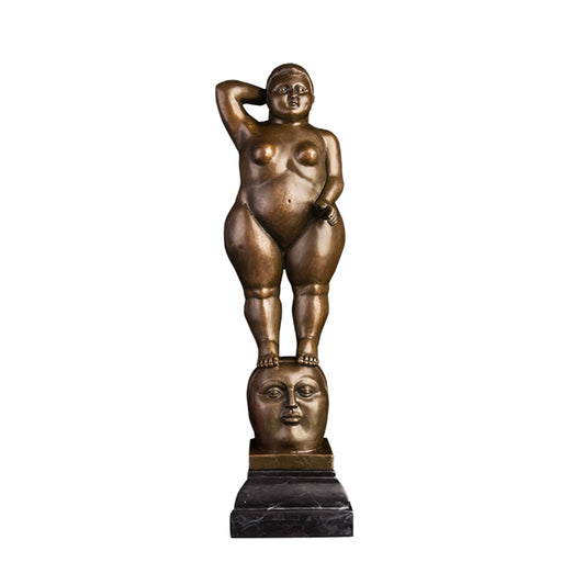 AH-286 Bronze Statue Sculpture Famous Relicate art fernando botero bronze fat lady and man statue sculpture for Home Decoration